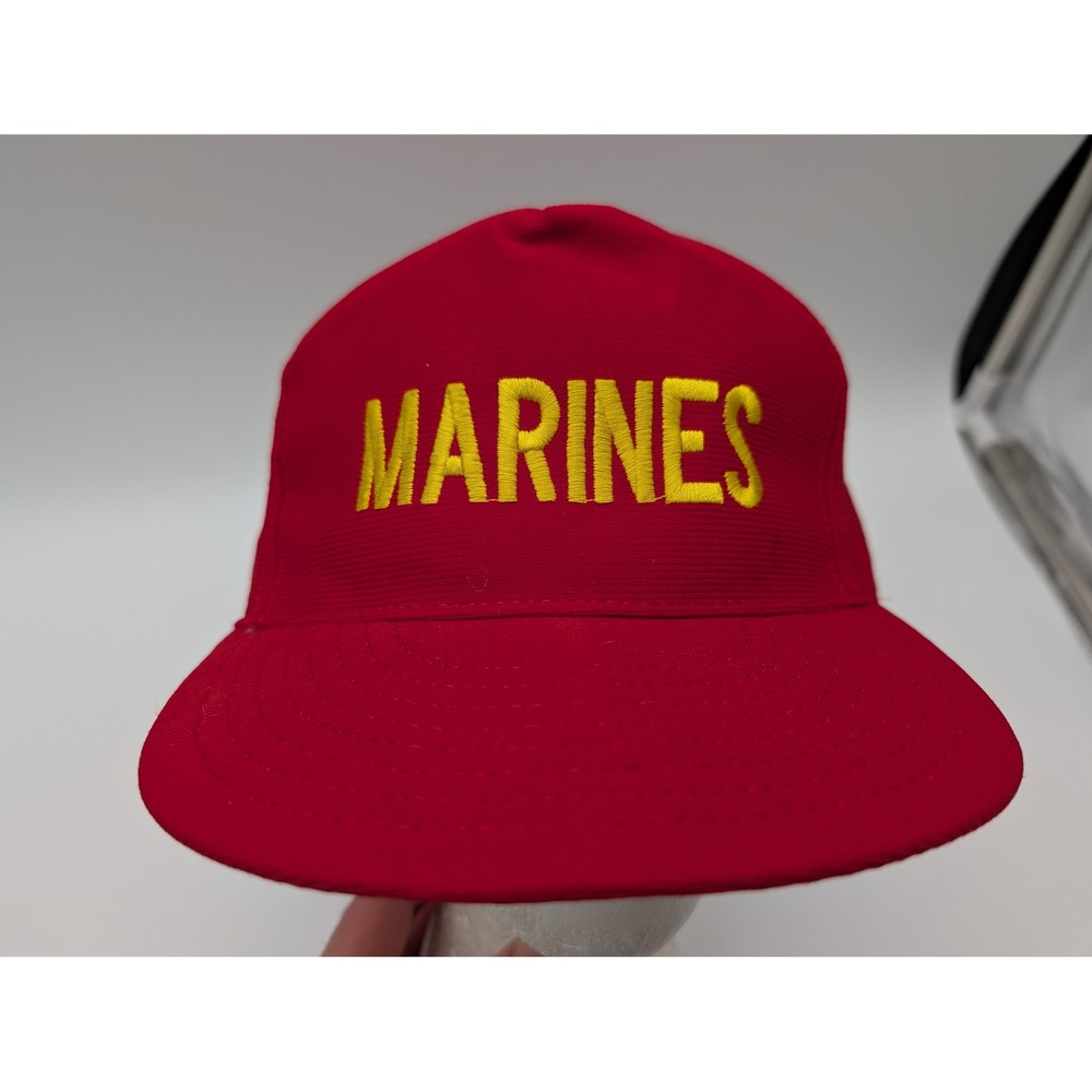 Northstar US Marines Snapback Hat Red Yellow Embroidered Vintage Made in USA Cap